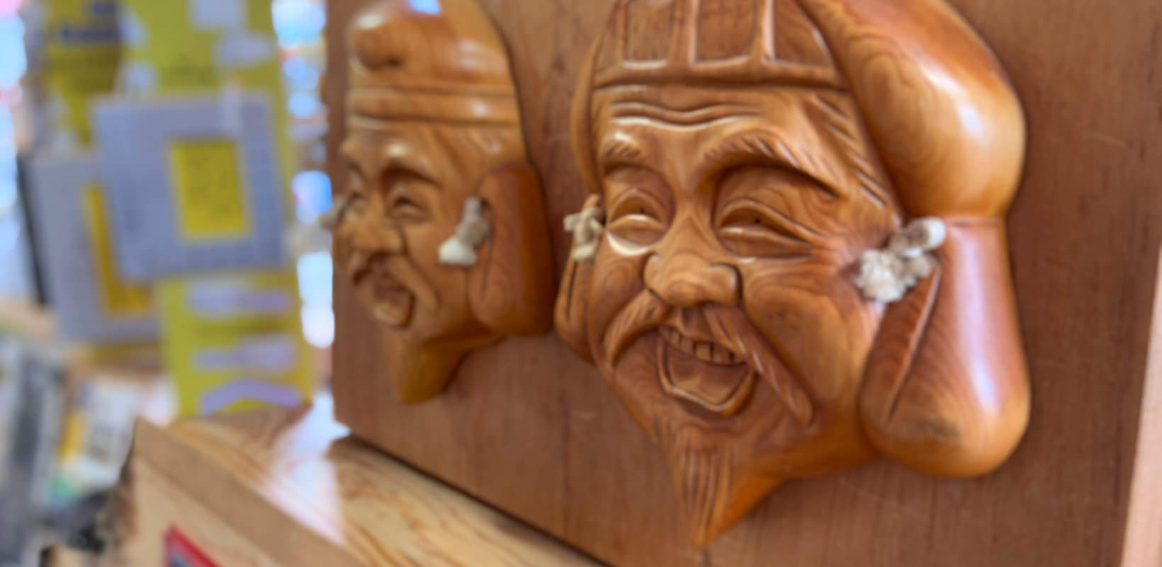 Wood face carved with woodworking tools