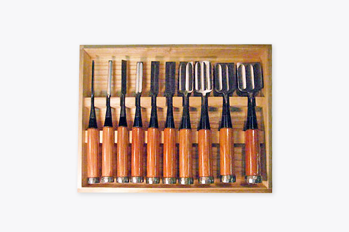 Fujihiro Bench Chisel Set of 10 (Multiple Hollows) - HIDA TOOL